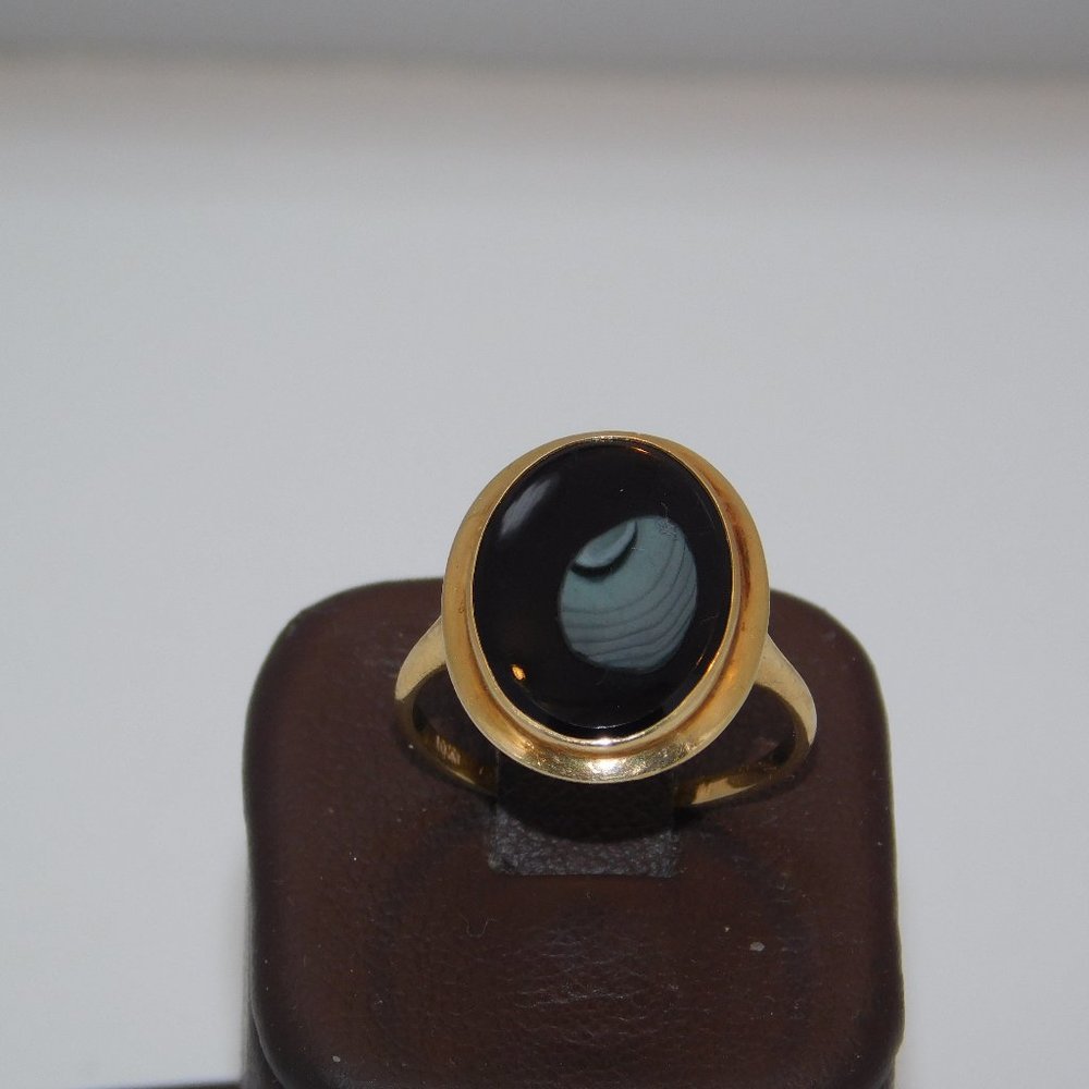 10K Black Onyx Ring Size 6.25